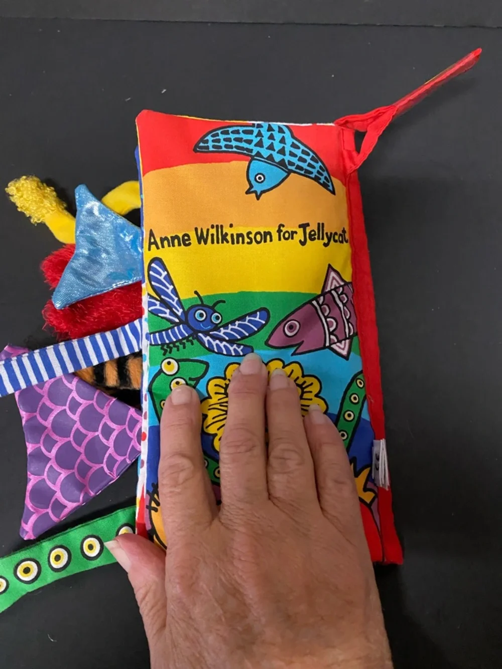 JELLY CAT Rainbow Tails Interactive Soft Activity Baby Book , Made Of Fabric